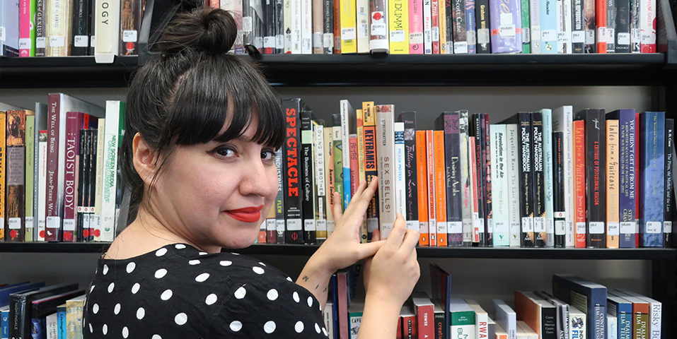 Photo of Raquel Caballero in the AFTRS Library