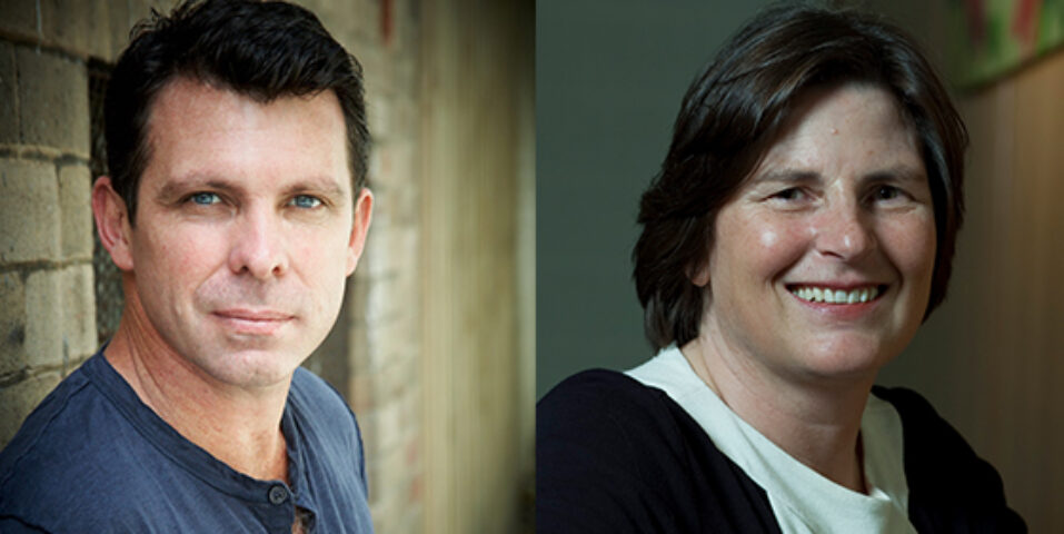 A photo of Warwick Young and next to a photo of Sue Maslin