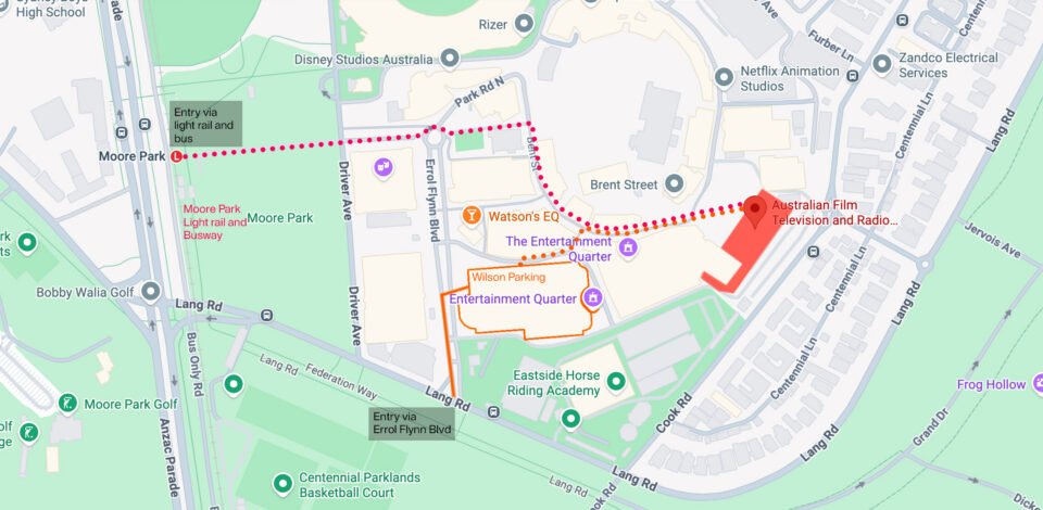 Map with access indications for AFTRS